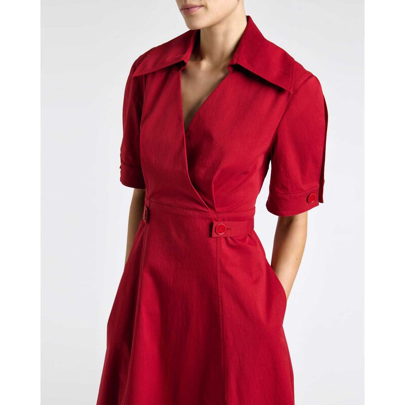 Cue Scarlet Good Earth Cotton Button Detail Midi Dress image number 2